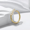 Wholesale Ring S925 Sterling Silver Natural Freshwater Pearl French Retro Geometric Adjustable