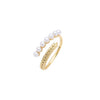 Wholesale Ring S925 Sterling Silver Pearl Wheat Floral Retro Style Electroplated