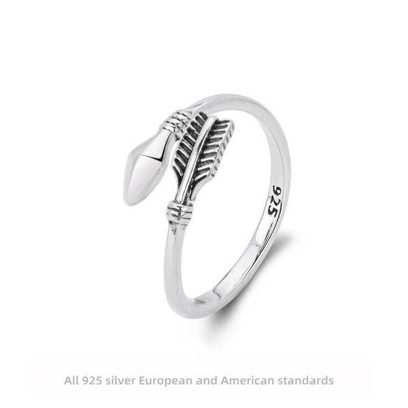 Wholesale Ring S925 Sterling Silver Retro Geometric Electroplating Unisex And Women's