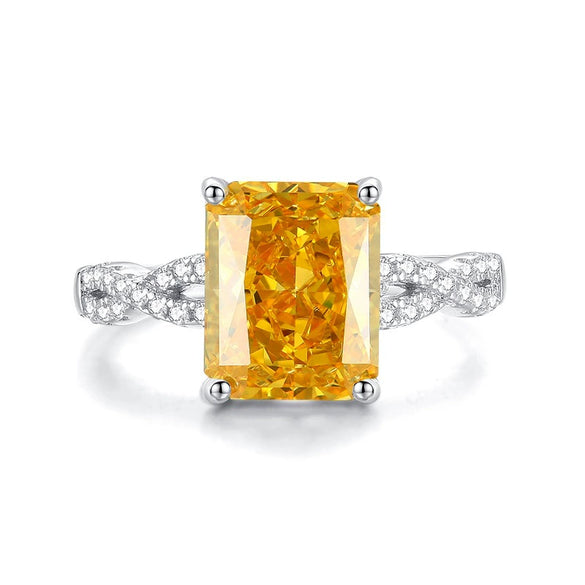 Wholesale Ring S925 Sterling Silver White Gemstone Ice Flower Cut Geometric Style For Women
