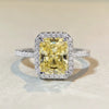 Wholesale Ring S925 Sterling Silver Yellow Diamond Geometric Electroplated