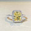 Wholesale Ring S925 Sterling Silver Yellow Diamond Geometric Electroplated
