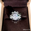 Wholesale Ring Set Artificial Diamond Copper Geometric Inlaid Zircon Princess Style