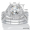 Wholesale Ring Set Copper Geometric Light Luxury Style Inlaid Zircon