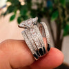 Wholesale Ring Set Copper Geometric Zircon Light Luxury Women's