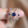 Wholesale Ring Set Copper Zirconia Geometric Light Luxury Style