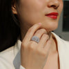 Wholesale Ring 925 Silver Geometric Fashion Style Set With Diamonds For Women