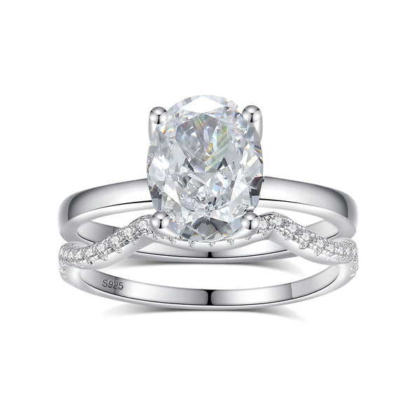 Wholesale Ring 925 Silver Geometric Ushape Electroplated High Sense Women's