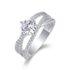 Wholesale Ring Silver S925 Geometric Moissanite Luxury Inlaid