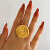 Wholesale Ring Stainless Steel And Titanium Steel Geometric Round Heart Shape Electroplated For Women