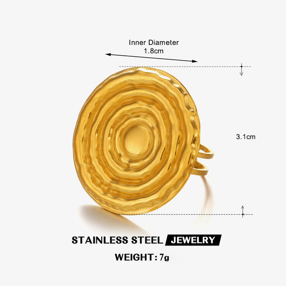 Wholesale Ring Stainless Steel And Titanium Steel Geometric Round Heart Shape Electroplated For Women