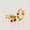 Wholesale Ring Stainless Steel Doublelayer Hollow Oildropping Cherry Geometric Exaggerate Electroplating For Women
