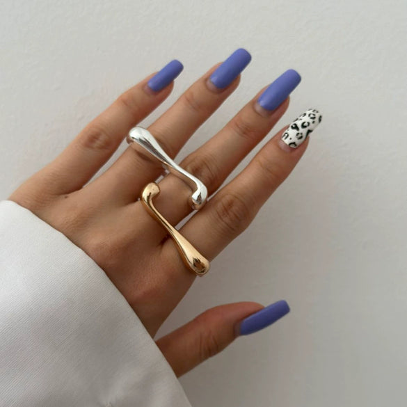 Wholesale Ring Stainless Steel Drop Shape Electroplated Luxury Style