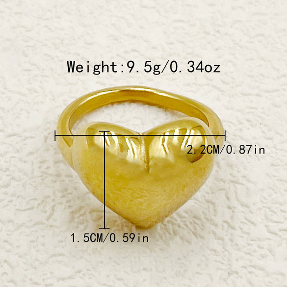 Wholesale Ring Stainless Steel Electroplated Heart Shape Love Style