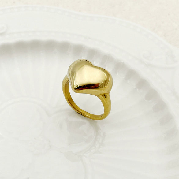 Wholesale Ring Stainless Steel Electroplated Heart Shape Love Style