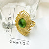 Wholesale Ring Stainless Steel Emerald Inlaid Spiral Vortex Retro Gear Style Electroplated