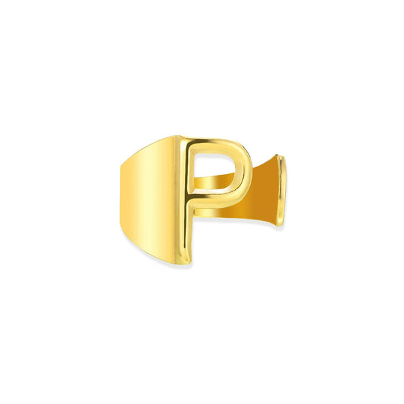 Wholesale Ring Stainless Steel English Letter Retro Ins Style Electroplated