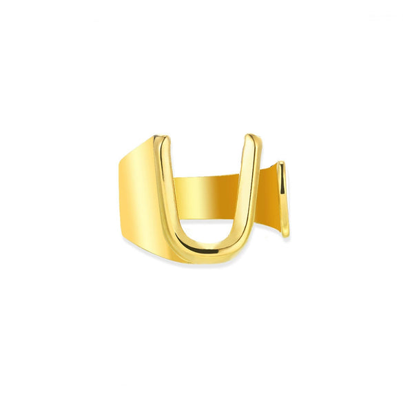 Wholesale Ring Stainless Steel English Letter Retro Ins Style Electroplated