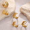 Wholesale Ring Stainless Steel English Letter Retro Ins Style Electroplated