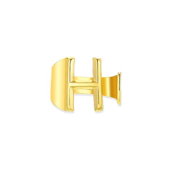 Wholesale Ring Stainless Steel English Letter Retro Ins Style Electroplated