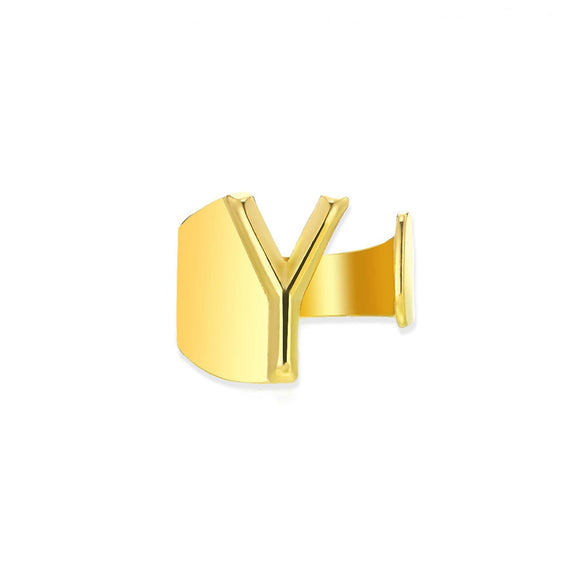 Wholesale Ring Stainless Steel English Letter Retro Ins Style Electroplated
