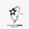 Wholesale Ring Stainless Steel Fivepointed Star Electroplated French Retro Style