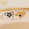 Wholesale Ring Stainless Steel Fivepointed Star Electroplated French Retro Style