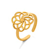 Wholesale Ring Stainless Steel Flower Pattern Electroplated For Women