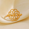 Wholesale Ring Stainless Steel Flower Pattern Electroplated For Women