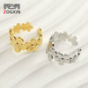 Wholesale Ring 316L Stainless Steel Flower Style Electroplated For Women