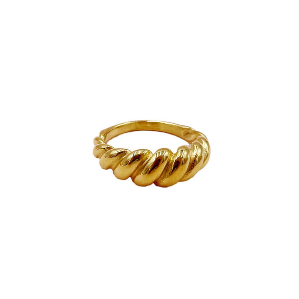 Wholesale Ring Stainless Steel French Retro Geometric Twist Braid Electroplating For Women