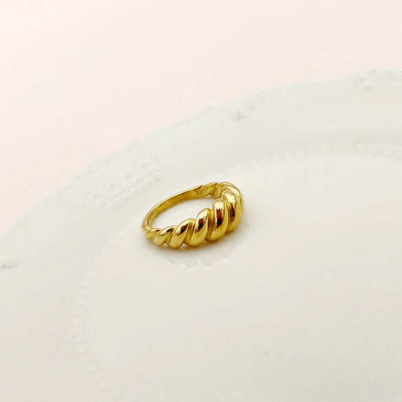 Wholesale Ring Stainless Steel French Retro Geometric Twist Braid Electroplating For Women