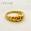 Wholesale Ring Stainless Steel French Retro Geometric Twist Braid Electroplating For Women