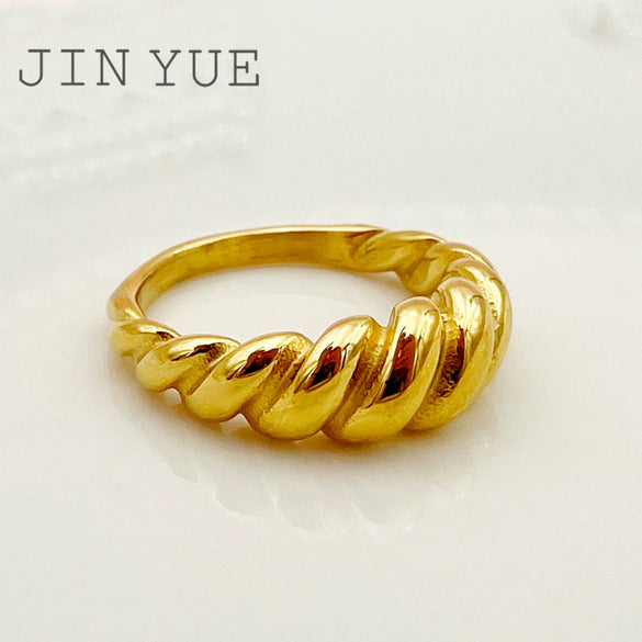 Wholesale Ring Stainless Steel French Retro Geometric Twist Braid Electroplating For Women