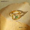 Wholesale Ring Stainless Steel Fresh Oil Dripping Flower Geometric Light Luxury Retro Styling Electroplating For Women