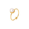 Wholesale Ring Stainless Steel Freshwater Pearl Geometric Electroplating For Women