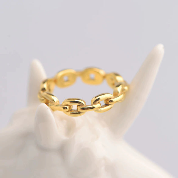 Wholesale Ring Stainless Steel Geometric Animal Zodiac Electroplated Simple Allmatch Light Luxury Style