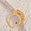 Wholesale Ring Stainless Steel Geometric Bell Disc Design 18K Gold Plated Vacuum Plating