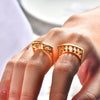 Wholesale Ring Stainless Steel Geometric Bell Disc Design 18K Gold Plated Vacuum Plating
