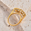 Wholesale Ring Stainless Steel Geometric Bell Disc Design 18K Gold Plated Vacuum Plating