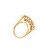 Wholesale Ring Stainless Steel Geometric Bell Disc Design 18K Gold Plated Vacuum Plating