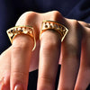 Wholesale Ring Stainless Steel Geometric Bell Disc Design 18K Gold Plated Vacuum Plating