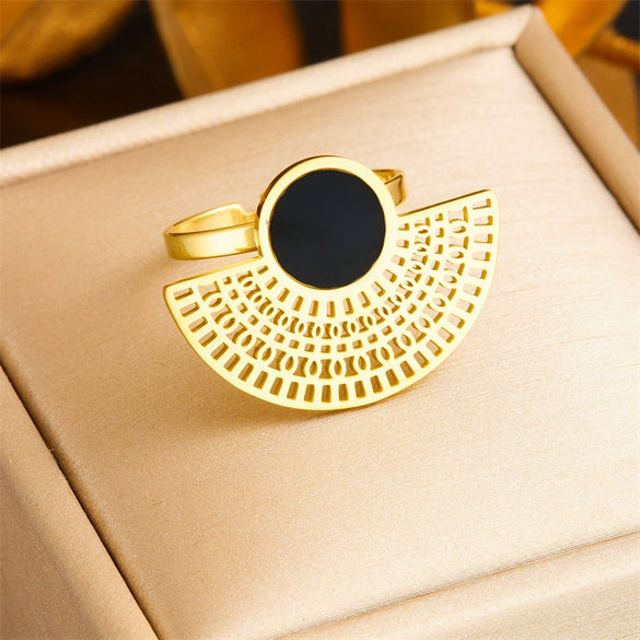 Wholesale Ring Stainless Steel Geometric Butterfly Opening Electroplated For Women