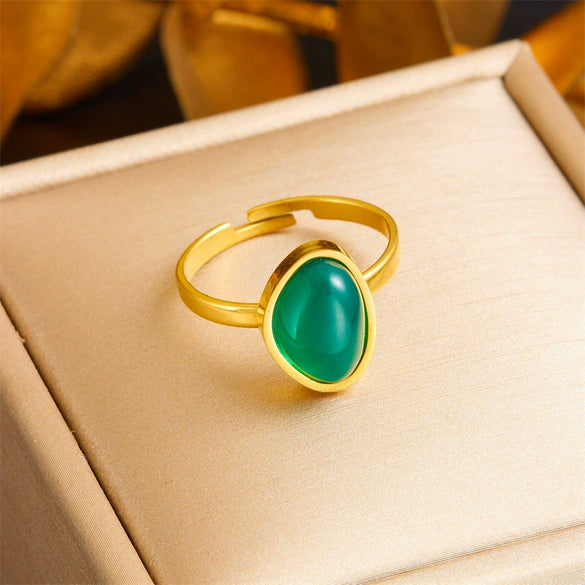 Wholesale Ring Stainless Steel Geometric Butterfly Opening Electroplated For Women