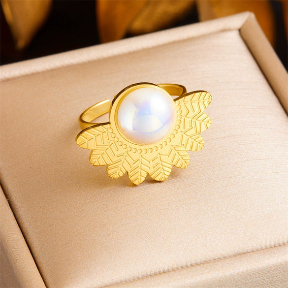 Wholesale Ring Stainless Steel Geometric Butterfly Opening Electroplated For Women