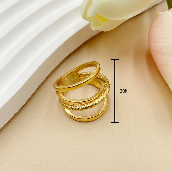 Wholesale Ring Stainless Steel Geometric Cold Style Electroplating Jewelry For Women