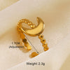 Wholesale Ring Stainless Steel Geometric Cross Opening Electroplated