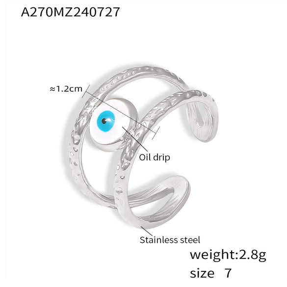 Wholesale Ring 316L Stainless Steel Geometric Devil's Eye Style For Women