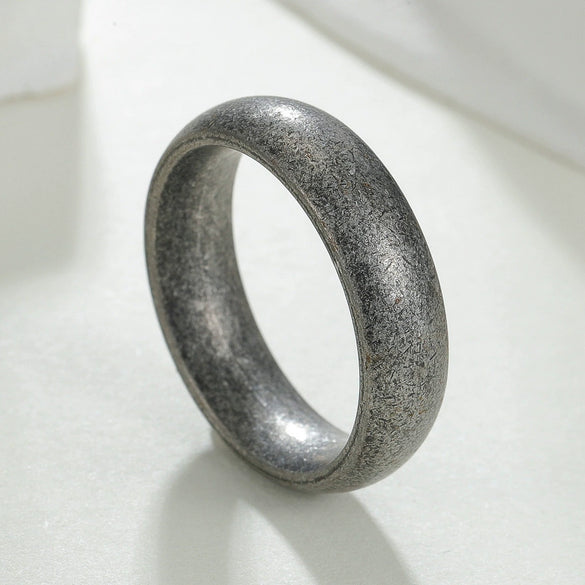 Wholesale Ring Stainless Steel Geometric Distressed Retro Unisex Jewelry