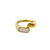 Wholesale Ring Stainless Steel Geometric Doubleheaded Square Fritillary Electroplated Retro Light Luxury Simple